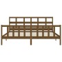 Honey brown solid wood bed frame and headboard 200x200 cm by vidaXL, Beds and slatted bases - Ref: Foro24-3193034, Price: 167...