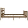 Estructura cama y cabecero madera maciza marrón miel 200x200 cm de vidaXL, Camas y somieres - Ref: Foro24-3193034, Precio: 16...