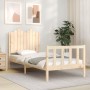 Bed frame with solid wood headboard 90x200 cm by vidaXL, Beds and slatted bases - Ref: Foro24-3192281, Price: 96,99 €, Discou...