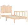 Bed frame with solid wood headboard 90x200 cm by vidaXL, Beds and slatted bases - Ref: Foro24-3192281, Price: 96,99 €, Discou...