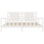 Double bed frame with white solid wood headboard by vidaXL, Beds and slatted bases - Ref: Foro24-3192832, Price: 170,99 €, Di...