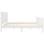 Double bed frame with white solid wood headboard by vidaXL, Beds and slatted bases - Ref: Foro24-3192832, Price: 170,99 €, Di...