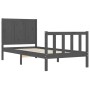 Estructura de cama con cabecero madera maciza gris 90x200 cm de vidaXL, Camas y somieres - Ref: Foro24-3192608, Precio: 123,3...