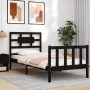 Estructura de cama con cabecero madera maciza negro 100x200 cm de vidaXL, Camas y somieres - Ref: Foro24-3192550, Precio: 140...