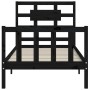 Estructura de cama con cabecero madera maciza negro 100x200 cm de vidaXL, Camas y somieres - Ref: Foro24-3192550, Precio: 140...