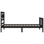 Estructura de cama con cabecero madera maciza negro 100x200 cm de vidaXL, Camas y somieres - Ref: Foro24-3192550, Precio: 140...