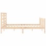 Double bed frame with solid wood headboard by vidaXL, Beds and slatted bases - Ref: Foro24-3192886, Price: 152,88 €, Discount: %