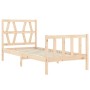 Bed frame with solid wood headboard by vidaXL, Beds and slatted bases - Ref: Foro24-3192456, Price: 92,02 €, Discount: %