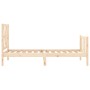 Bed frame with solid wood headboard by vidaXL, Beds and slatted bases - Ref: Foro24-3192456, Price: 92,02 €, Discount: %