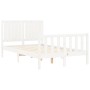 White solid wood bed frame with headboard 120x200 cm by vidaXL, Beds and slatted bases - Ref: Foro24-3192942, Price: 138,52 €...