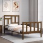 Honey brown solid wood bed frame and headboard 100x200 cm by vidaXL, Beds and slatted bases - Ref: Foro24-3193134, Price: 110...