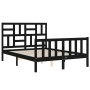 Estructura cama de matrimonio con cabecero madera maciza negra de vidaXL, Camas y somieres - Ref: Foro24-3193050, Precio: 171...