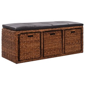 Bench with 3 baskets sea grass 105x40x42 cm brown by vidaXL, Benches for halls and storage - Ref: Foro24-246116, Price: 173,7...