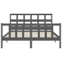 Estructura de cama matrimonio con cabecero madera maciza gris de vidaXL, Camas y somieres - Ref: Foro24-3193018, Precio: 159,...