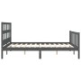 Estructura de cama matrimonio con cabecero madera maciza gris de vidaXL, Camas y somieres - Ref: Foro24-3193018, Precio: 159,...