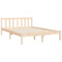 Bed frame with solid wood headboard 140x190 cm by vidaXL, Beds and slatted bases - Ref: Foro24-3192536, Price: 123,88 €, Disc...