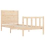 Bed frame with solid wood headboard 90x200 cm by vidaXL, Beds and slatted bases - Ref: Foro24-3192736, Price: 92,83 €, Discou...