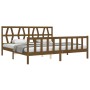 Estructura cama y cabecero madera maciza marrón miel 200x200 cm de vidaXL, Camas y somieres - Ref: Foro24-3192514, Precio: 16...