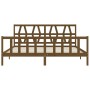 Estructura cama y cabecero madera maciza marrón miel 200x200 cm de vidaXL, Camas y somieres - Ref: Foro24-3192514, Precio: 16...