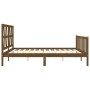 Estructura cama y cabecero madera maciza marrón miel 200x200 cm de vidaXL, Camas y somieres - Ref: Foro24-3192514, Precio: 16...