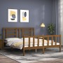 Estructura de cama matrimonio con cabecero madera marrón miel de vidaXL, Camas y somieres - Ref: Foro24-3192889, Precio: 156,...