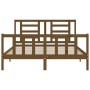 Estructura de cama matrimonio con cabecero madera marrón miel de vidaXL, Camas y somieres - Ref: Foro24-3192889, Precio: 156,...