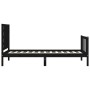 Bed frame with black solid wood headboard 90x200 cm by vidaXL, Beds and slatted bases - Ref: Foro24-3192805, Price: 150,39 €,...