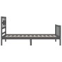 Estructura de cama con cabecero madera maciza gris de vidaXL, Camas y somieres - Ref: Foro24-3192523, Precio: 103,71 €, Descu...