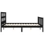 Bed frame with black solid wood headboard 160x200 cm by vidaXL, Beds and slatted bases - Ref: Foro24-3193025, Price: 180,29 €...