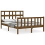 Honey brown solid wood bed frame and headboard 120x200 cm by vidaXL, Beds and slatted bases - Ref: Foro24-3193009, Price: 132...