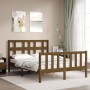 Honey brown solid wood bed frame and headboard 120x200 cm by vidaXL, Beds and slatted bases - Ref: Foro24-3193009, Price: 132...