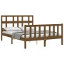 Honey brown solid wood bed frame and headboard 120x200 cm by vidaXL, Beds and slatted bases - Ref: Foro24-3193009, Price: 132...