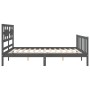 Estructura de cama matrimonio con cabecero madera maciza gris de vidaXL, Camas y somieres - Ref: Foro24-3192563, Precio: 175,...