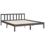 Estructura de cama matrimonio con cabecero madera maciza gris de vidaXL, Camas y somieres - Ref: Foro24-3192563, Precio: 175,...