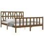 Honey brown wooden bed frame with headboard 160x200 cm by vidaXL, Beds and slatted bases - Ref: Foro24-3192504, Price: 165,79...