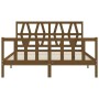 Honey brown wooden bed frame with headboard 160x200 cm by vidaXL, Beds and slatted bases - Ref: Foro24-3192504, Price: 165,79...