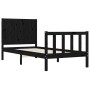 Single bed frame with black solid wood headboard by vidaXL, Beds and slatted bases - Ref: Foro24-3192585, Price: 140,90 €, Di...