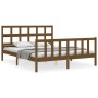 Honey brown wooden bed frame with headboard 160x200 cm by vidaXL, Beds and slatted bases - Ref: Foro24-3193024, Price: 166,99...