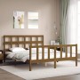 Honey brown wooden bed frame with headboard 160x200 cm by vidaXL, Beds and slatted bases - Ref: Foro24-3193024, Price: 166,99...