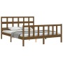 Honey brown wooden bed frame with headboard 160x200 cm by vidaXL, Beds and slatted bases - Ref: Foro24-3193024, Price: 166,99...