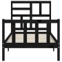 Bed frame with black solid wood headboard 90x200 cm by vidaXL, Beds and slatted bases - Ref: Foro24-3193065, Price: 138,18 €,...