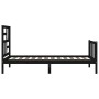 Bed frame with black solid wood headboard 90x200 cm by vidaXL, Beds and slatted bases - Ref: Foro24-3193065, Price: 138,18 €,...