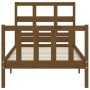 Estructura de cama con cabecero madera maciza marrón miel de vidaXL, Camas y somieres - Ref: Foro24-3192979, Precio: 139,38 €...