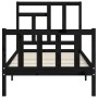 Estructura de cama individual con cabecero madera maciza negro de vidaXL, Camas y somieres - Ref: Foro24-3193105, Precio: 124...