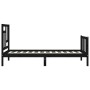 Estructura de cama individual con cabecero madera maciza negro de vidaXL, Camas y somieres - Ref: Foro24-3193105, Precio: 124...