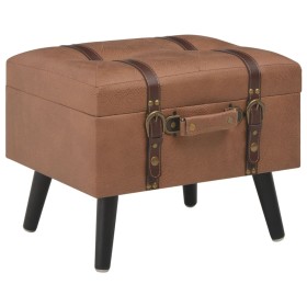 Storage stool 40 cm brown synthetic leather by vidaXL, Benches for halls and storage - Ref: Foro24-247531, Price: 72,06 €, Di...