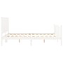 White solid wood bed frame with headboard 160x200 cm by vidaXL, Beds and slatted bases - Ref: Foro24-3192957, Price: 181,99 €...