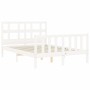 White solid wood bed frame with headboard 120x200 cm by vidaXL, Beds and slatted bases - Ref: Foro24-3193007, Price: 131,82 €...