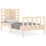 Estructura de cama con cabecero madera maciza de vidaXL, Camas y somieres - Ref: Foro24-3192781, Precio: 104,99 €, Descuento: %