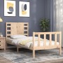 Bed frame with solid wood headboard by vidaXL, Beds and slatted bases - Ref: Foro24-3192781, Price: 102,73 €, Discount: %